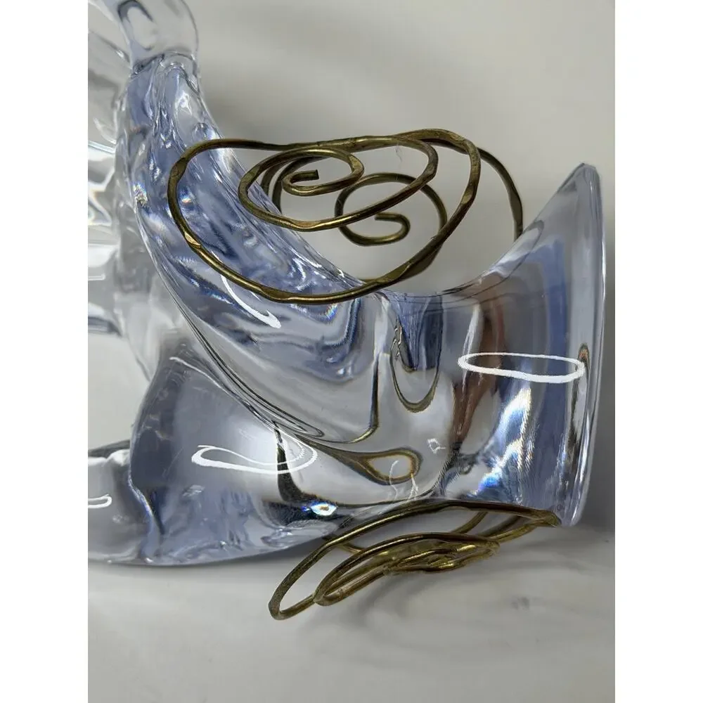 Handcrafted Brass Cuff Bracelet Artisan Abstract Wire Wrapped Scroll Minimalist